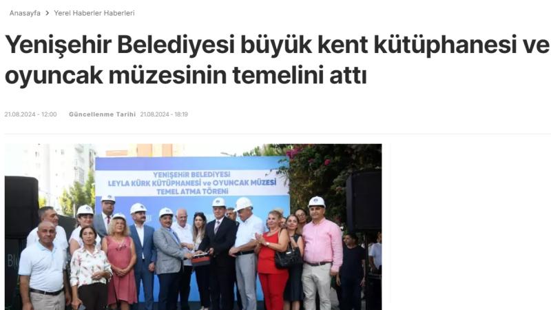 Yenişehir Belediyesi büyük kent kütüphanesi ve oyuncak müzesinin temelini attı