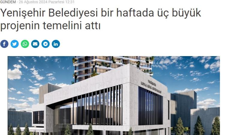 Yenişehir Belediyesi bir haftada üç büyük projenin temelini attı