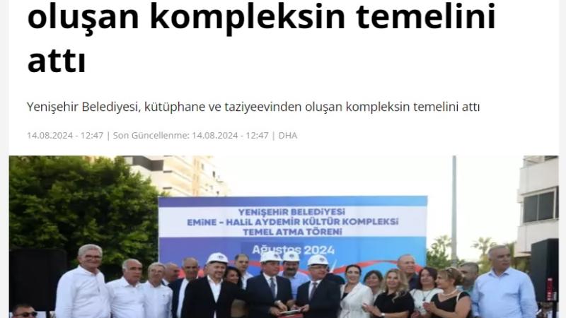 Yenişehir Belediyesi büyük kent kütüphanesi ve oyuncak müzesinin temelini attı