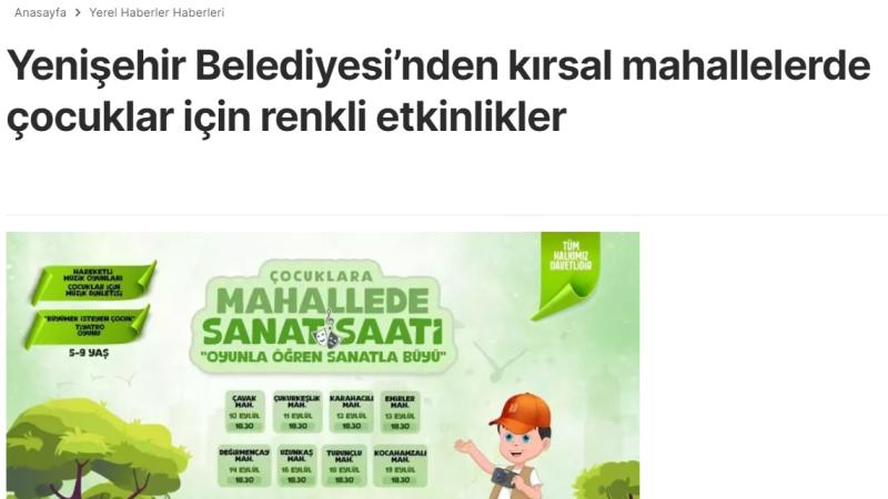 Yenişehir Belediyesinden kırsal mahallelerde çocuklar için renkli etkinlikler