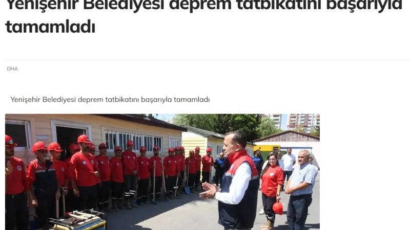 Yenişehir Belediyesi deprem tatbikatına katıldı