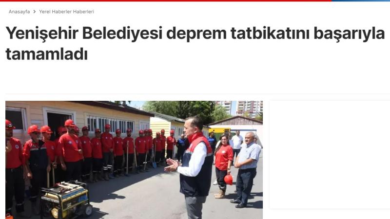 Yenişehir Belediyesi deprem tatbikatına katıldı