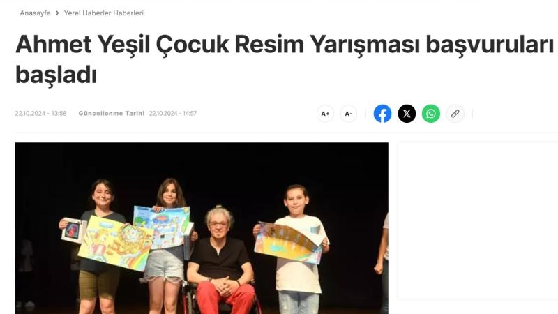 Yenişehir Belediyesi 22. Ahmet Yeşil Çocuk Resim Yarışması başvuruları başladı