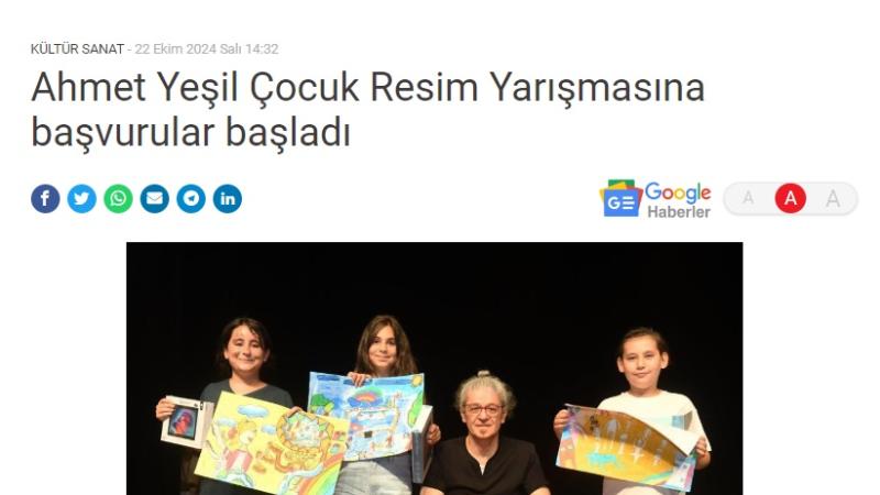 Yenişehir Belediyesi 22. Ahmet Yeşil Çocuk Resim Yarışması başvuruları başladı