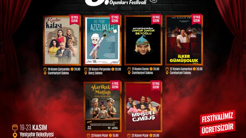 5. Yenişehir Komedi Oyunları Festivali Başlıyor