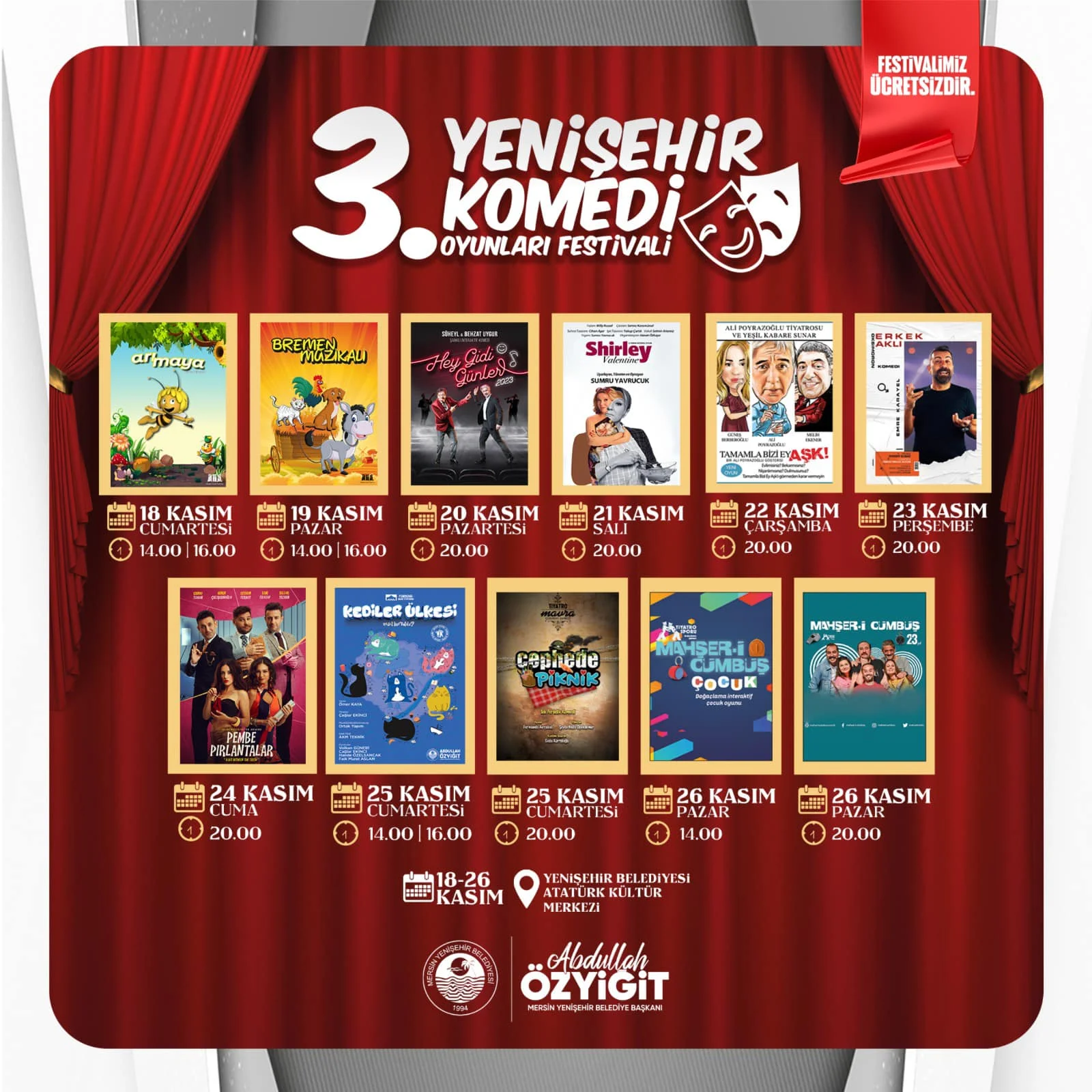 3. Yenişehir Komedi Oyunları Festivali