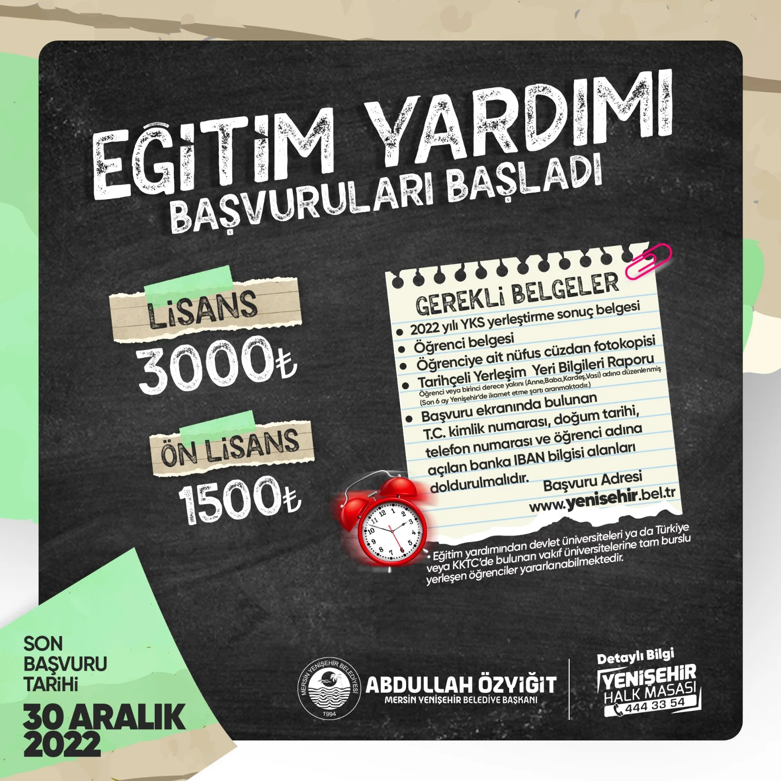 Eğitim yardımı başvurularımız başladı