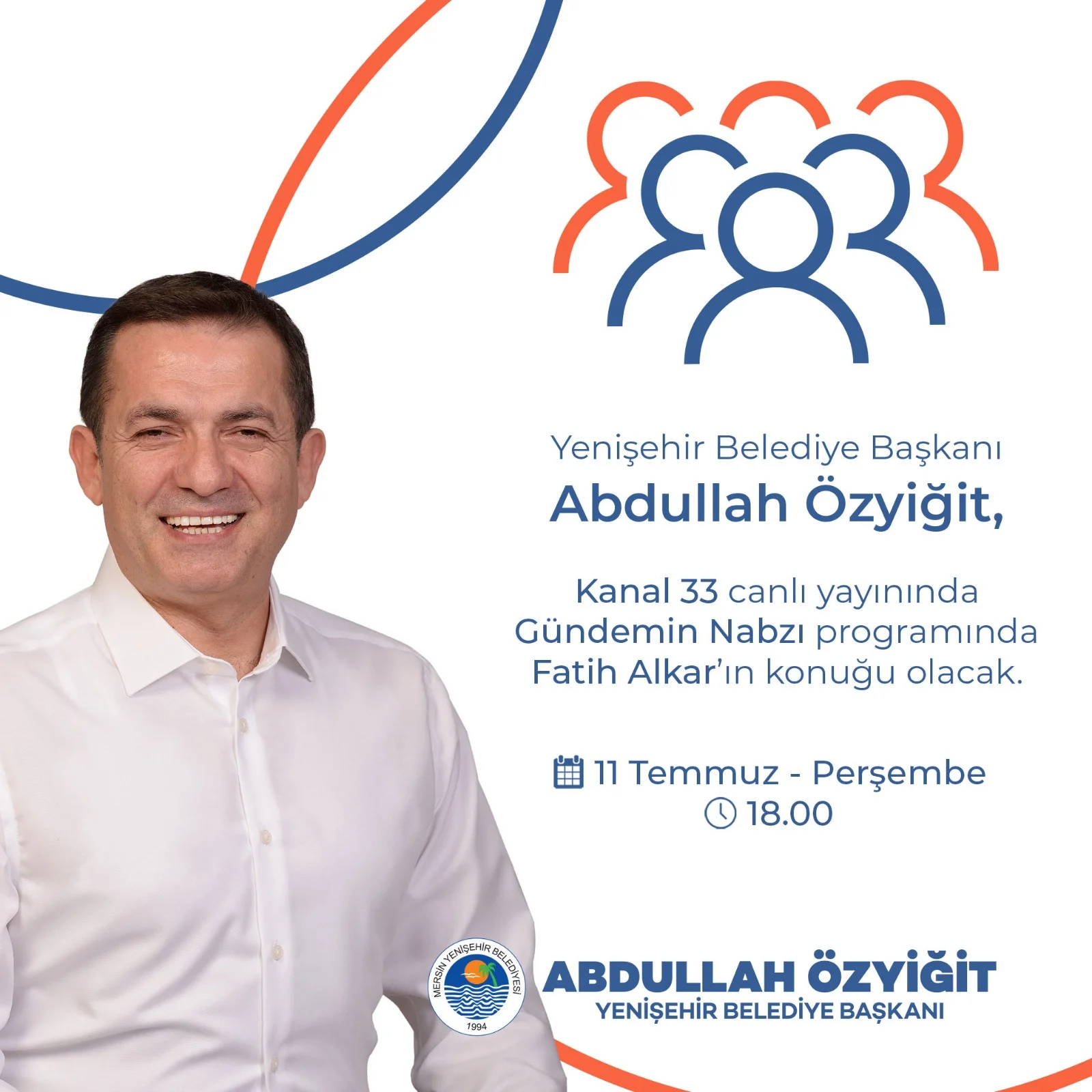 Saat 18.00'de Kanal 33 canlı yayınında olacağız.