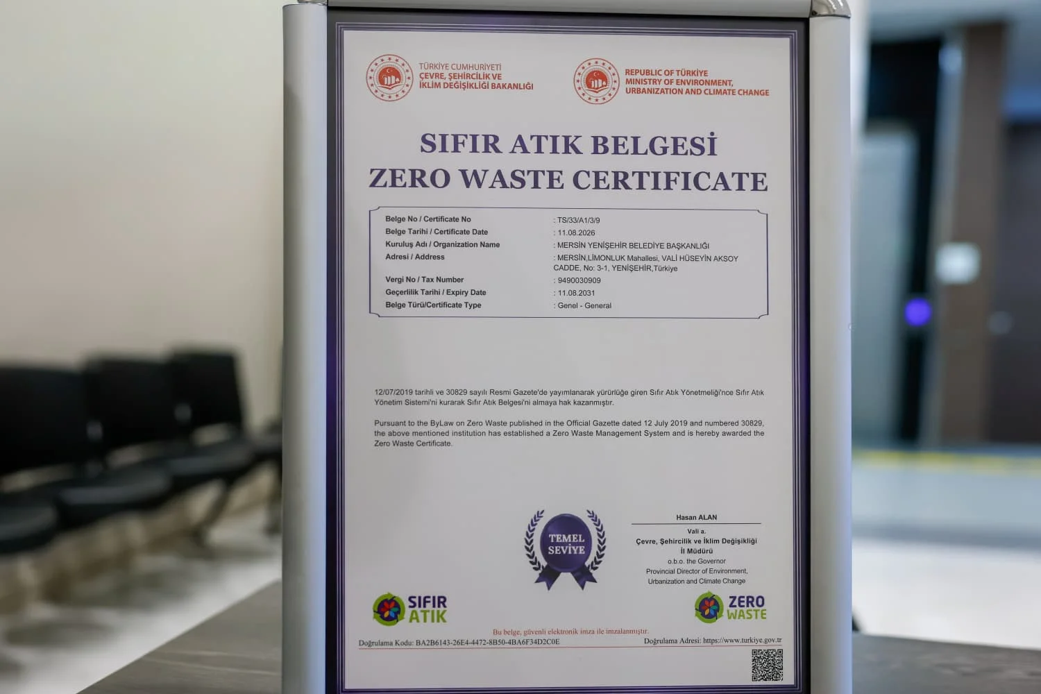 Yenişehir’in sıfır atık çalışmaları belgelendi